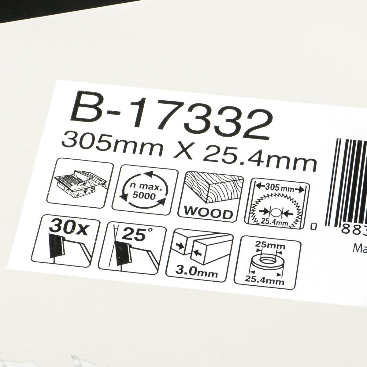 MAKITA ใบเลื่อยวงเดือนคาร์ไบด์สำหรับตัดไม้ 12 นิ้ว 30 ฟัน รุ่น B-17332 เส้นผ่านศูนย์กลาง 305 มม. หนา 3.0 มม. (มากีต้า)