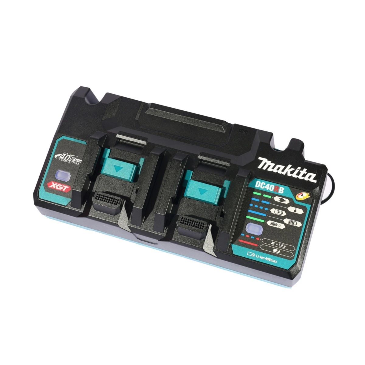 MAKITA ชุดแบตเตอรี่และแท่นชาร์จ 40 โวลต์ รุ่น MP1910A6-7 ประกอบด้วย แบตเตอรี่ BL4080F (8 แอมป์ ) 2 ชิ้น + แท่นชาร์จคู่ DC40RB + กล่องเครื่อง