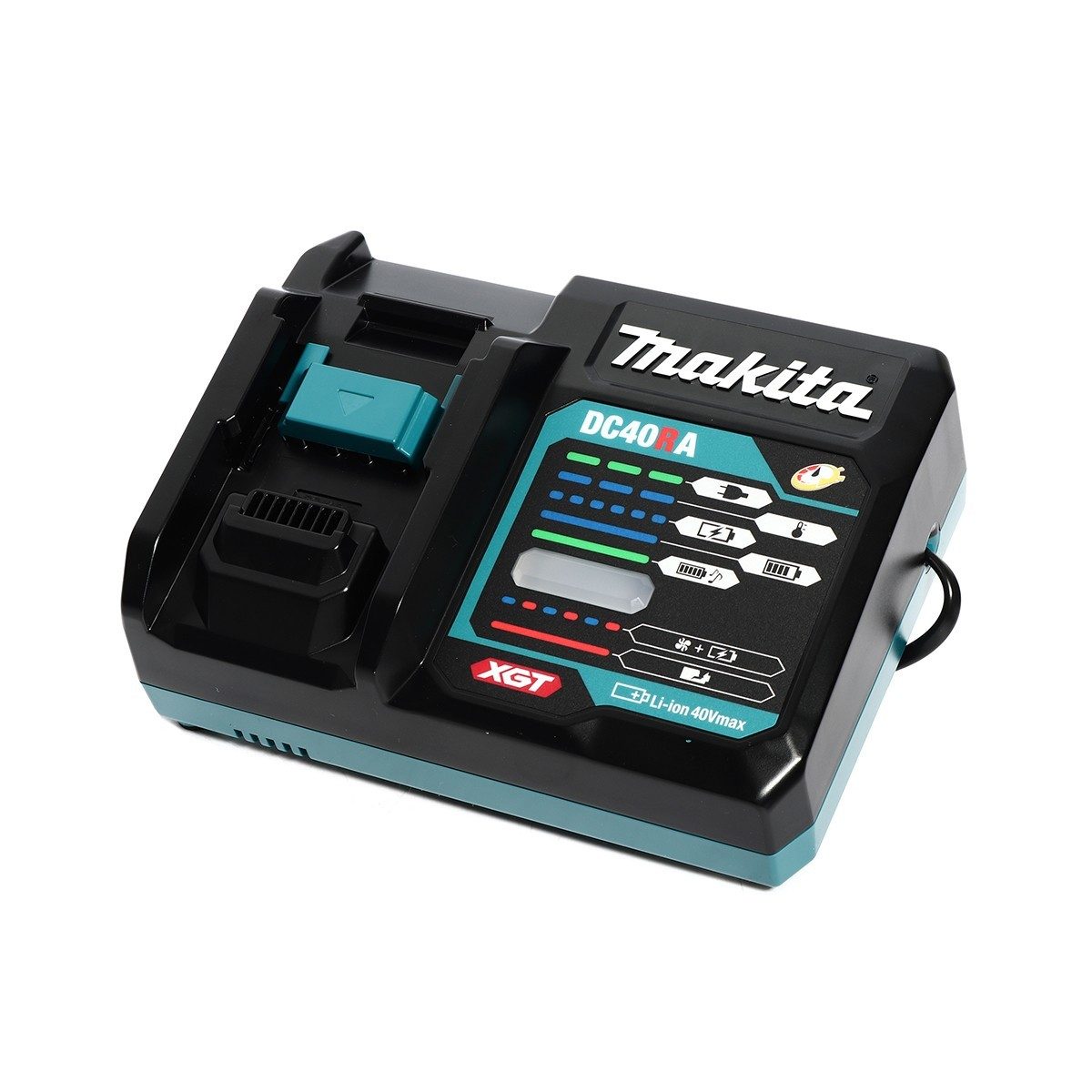 MAKITA ชุดแบตเตอรี่และแท่นชาร์จ 40 โวลต์ รุ่น MKP1G001 ประกอบด้วย แบตเตอรี่ BL4040 (2.5 แอมป์) 2 ชิ้น + แท่นชาร์จเร็ว DC40RA + กล่องเครื่องม