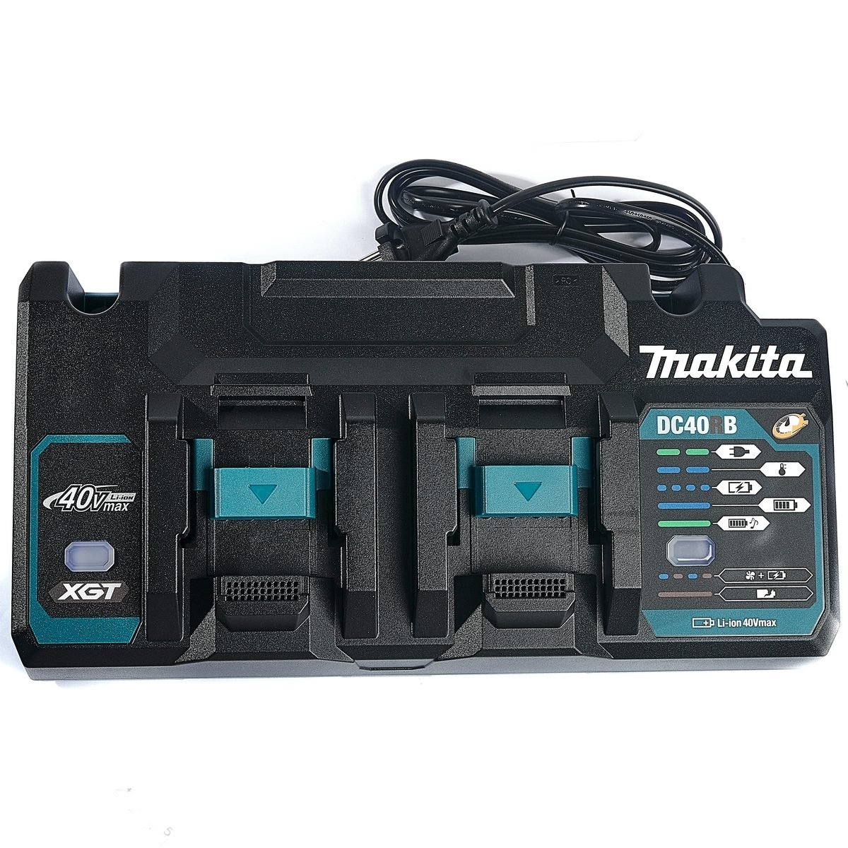MAKITA เครื่องชาร์จแบตเตอรี่คู่ 40 โวลต์ (ชาร์จคู่) รุ่น DC40RB ใช้กับแบตเตอรี่ รุ่น BL4020 / BL4025 / BL4040 / BL4050F (มากีต้า)