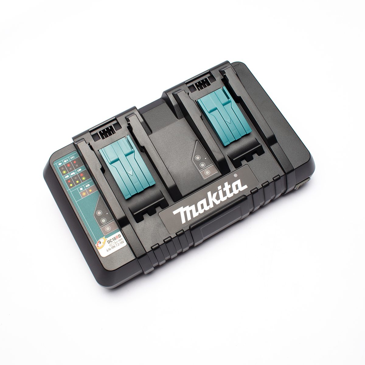 MAKITA เครื่องชาร์จแบตเตอรี่ 18 โวลต์ (ชาร์จคู่) รุ่น DC18RD กำลังไฟ 460 วัตต์ ใช้กับแบต BL1830B / BL1850B / BL1860B / BL1815N (มากีต้า)