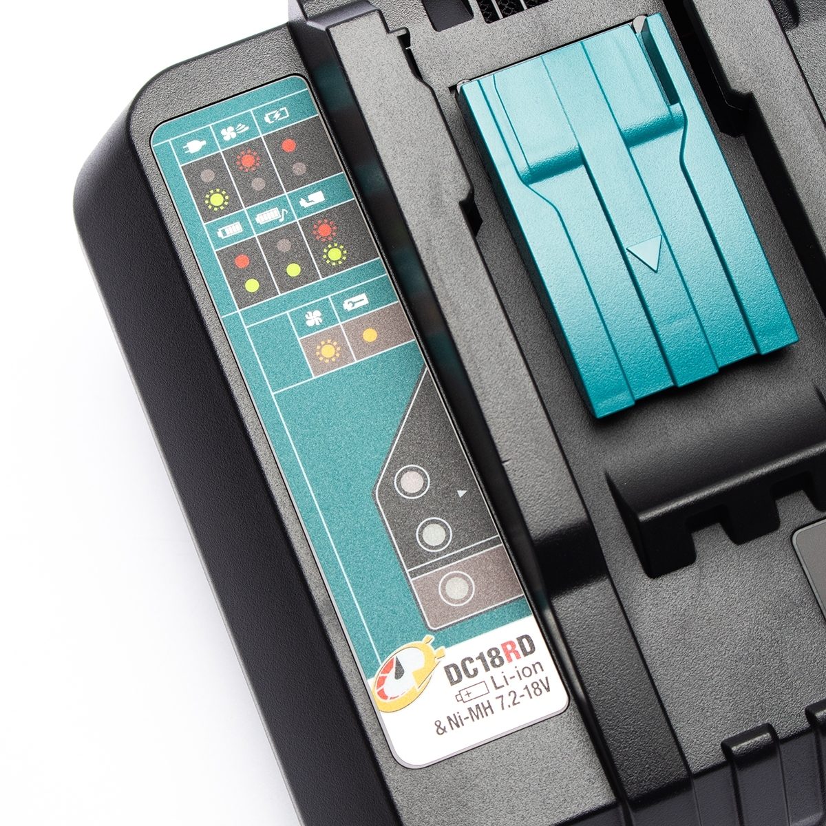 MAKITA เครื่องชาร์จแบตเตอรี่ 18 โวลต์ (ชาร์จคู่) รุ่น DC18RD กำลังไฟ 460 วัตต์ ใช้กับแบต BL1830B / BL1850B / BL1860B / BL1815N (มากีต้า)