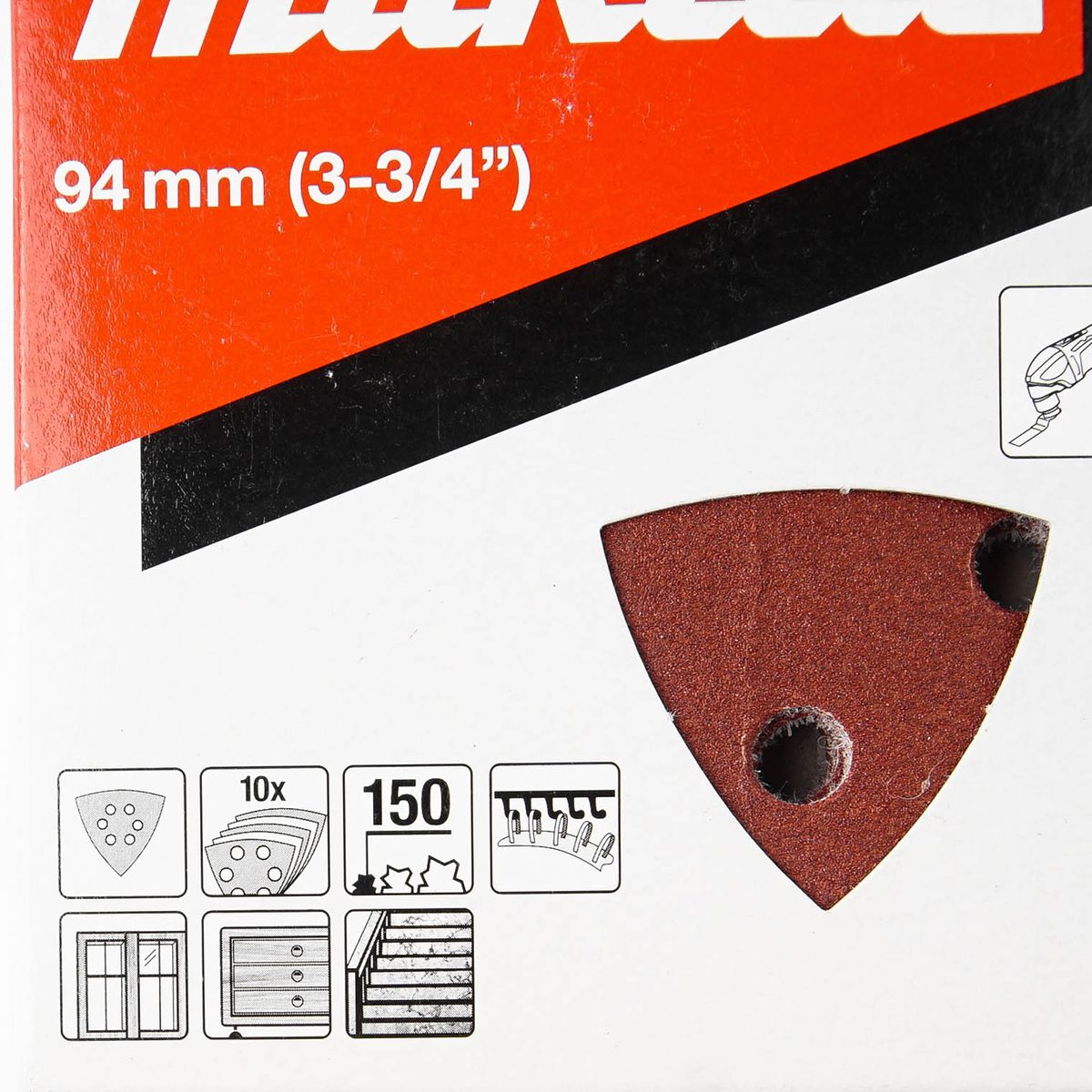 TM3000C(แดง)กระดาษทรายไม้#150 10ใบ/PAC