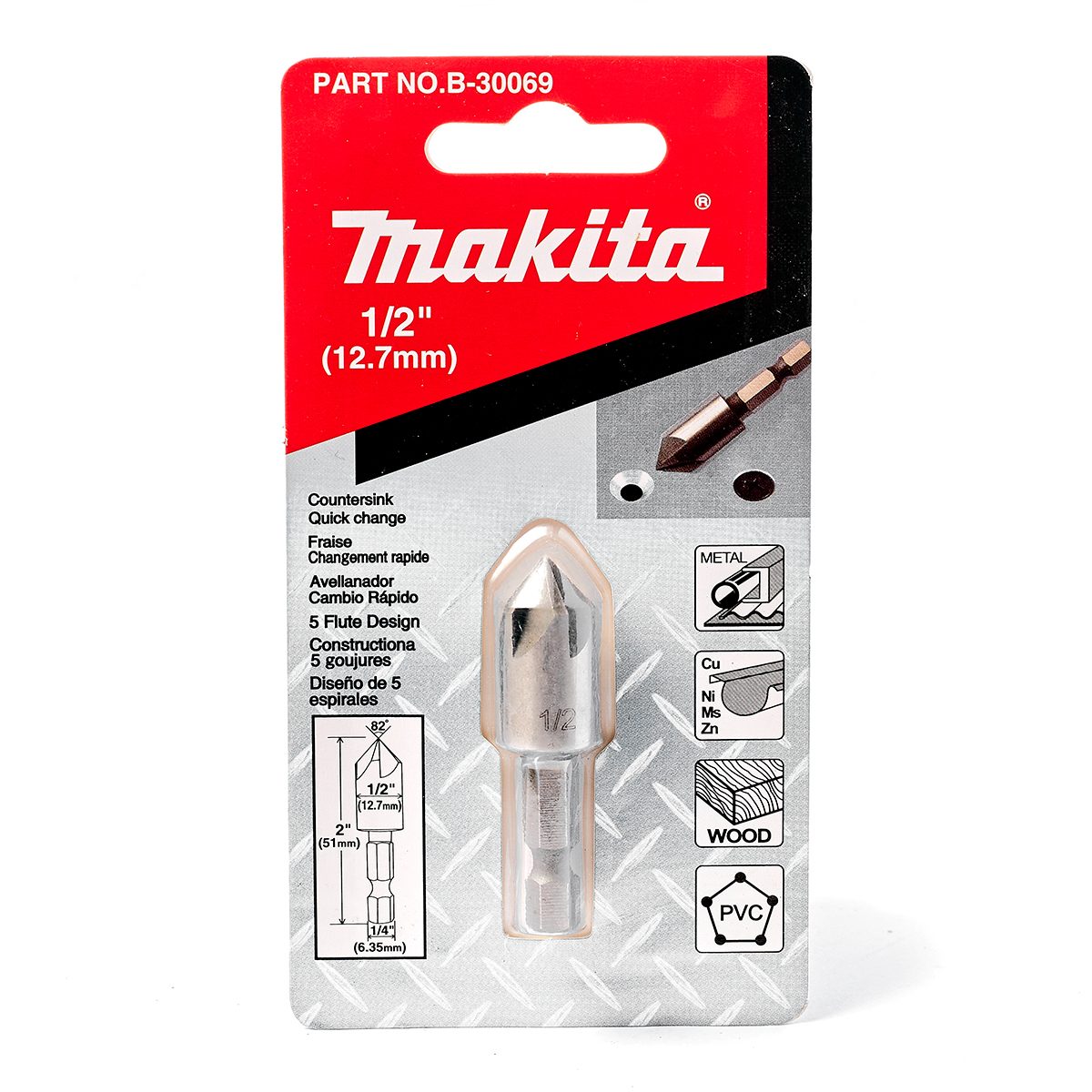 ดอก COUNTERSINK 82 องศา 1/2" ก้านHEX TIN