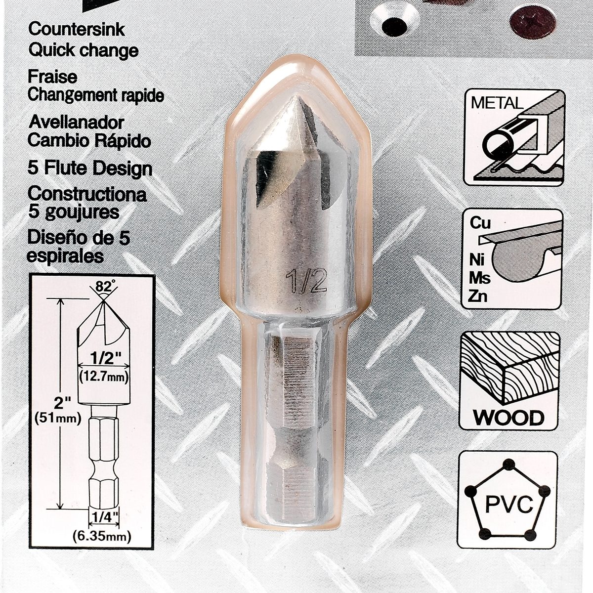 ดอก COUNTERSINK 82 องศา 1/2" ก้านHEX TIN