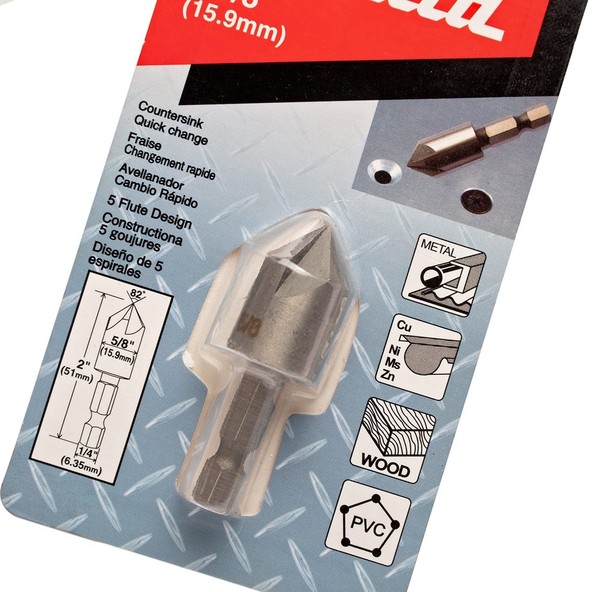 ดอก COUNTERSINK 82 องศา 5/8" ก้านHEX TIN