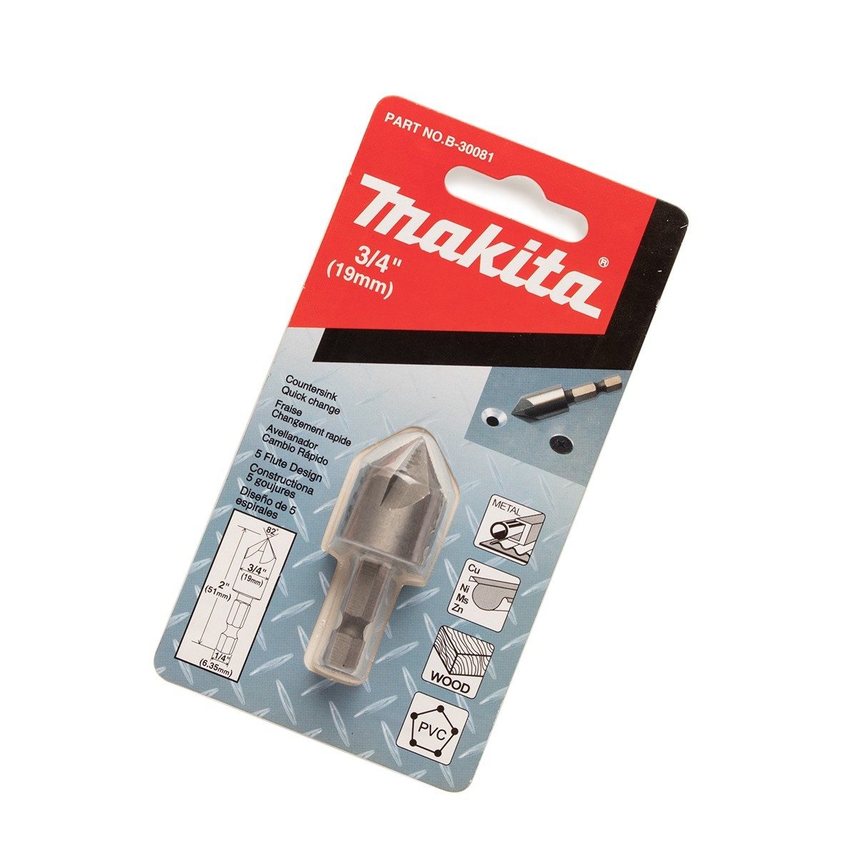 ดอก COUNTERSINK 82 องศา 3/4" ก้านHEX TIN