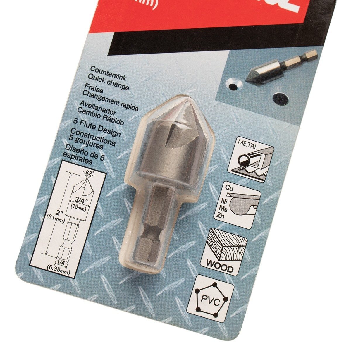 ดอก COUNTERSINK 82 องศา 3/4" ก้านHEX TIN