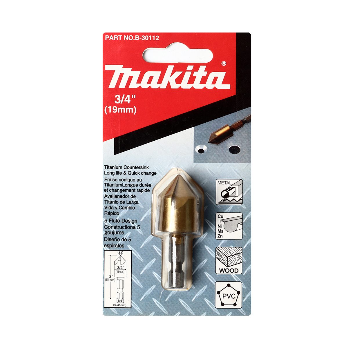 ดอก COUNTERSINK 82 องศา 3/4" ก้าน HEX
