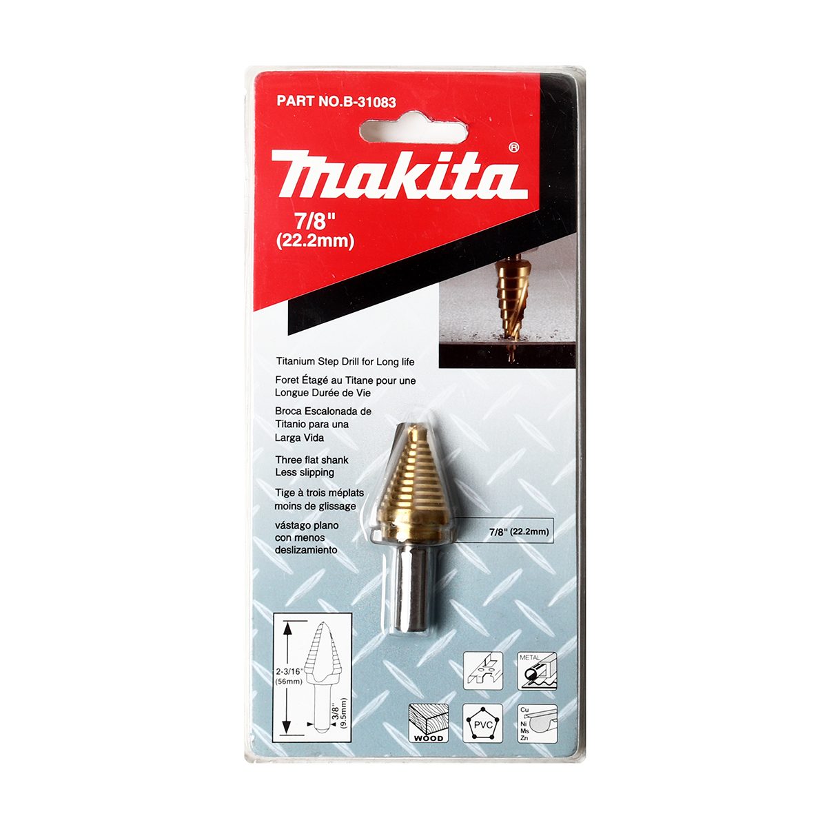 ดอก STEP DRILL 7/8" ร่องตรงTI-N