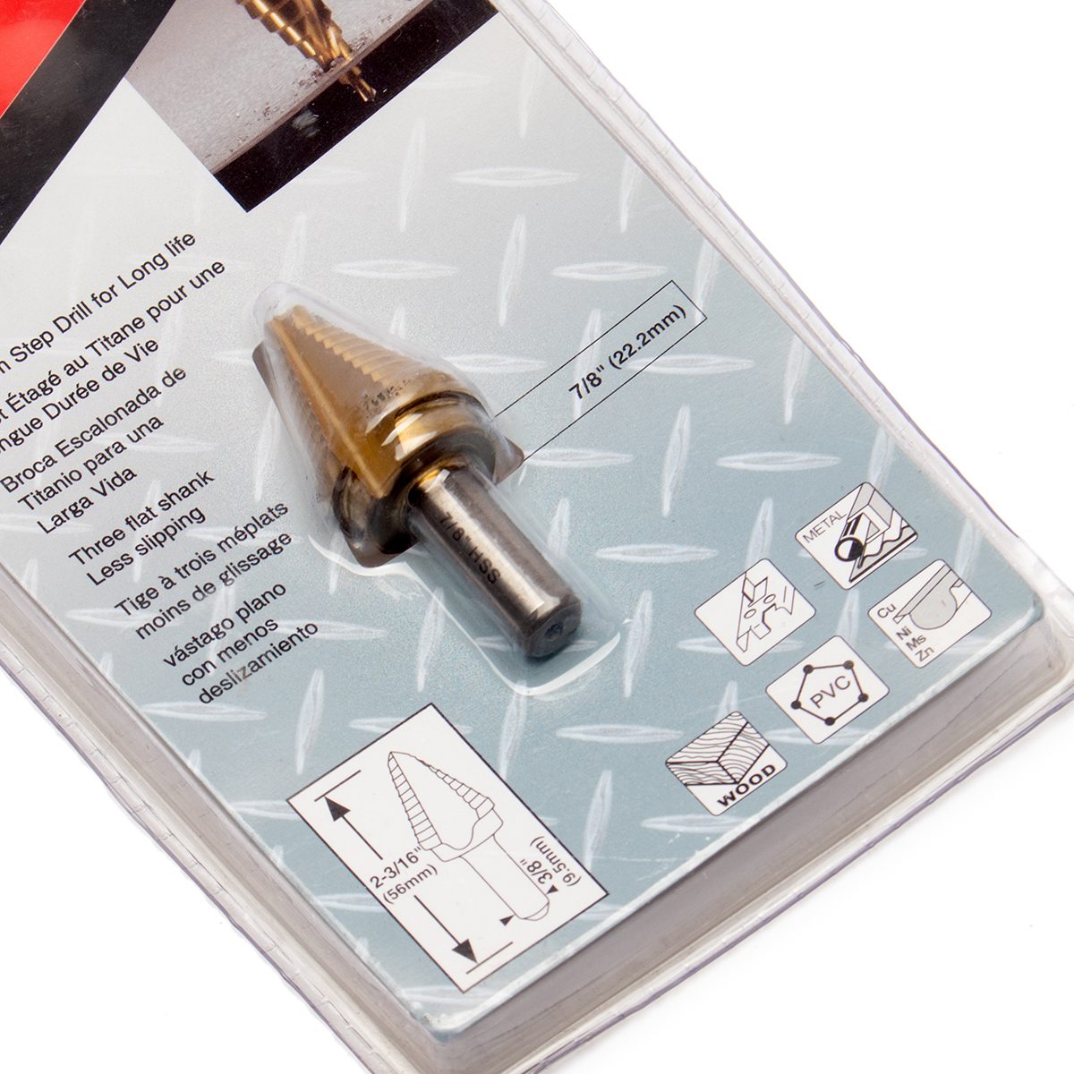 ดอก STEP DRILL 7/8" ร่องตรงTI-N
