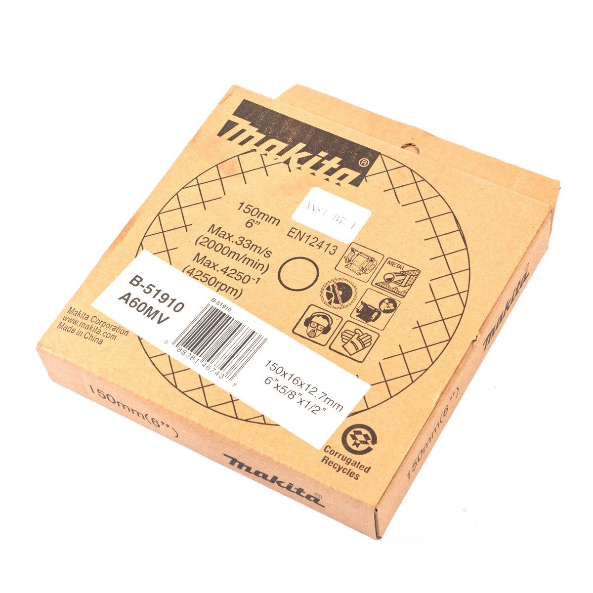 MAKITA อะไหล่ หินไฟ 6 นิ้ว (สีเทา) #A60P ใช้กับเครื่องเจียร์หินไฟ รุ่น GB-602 (มากีต้า)