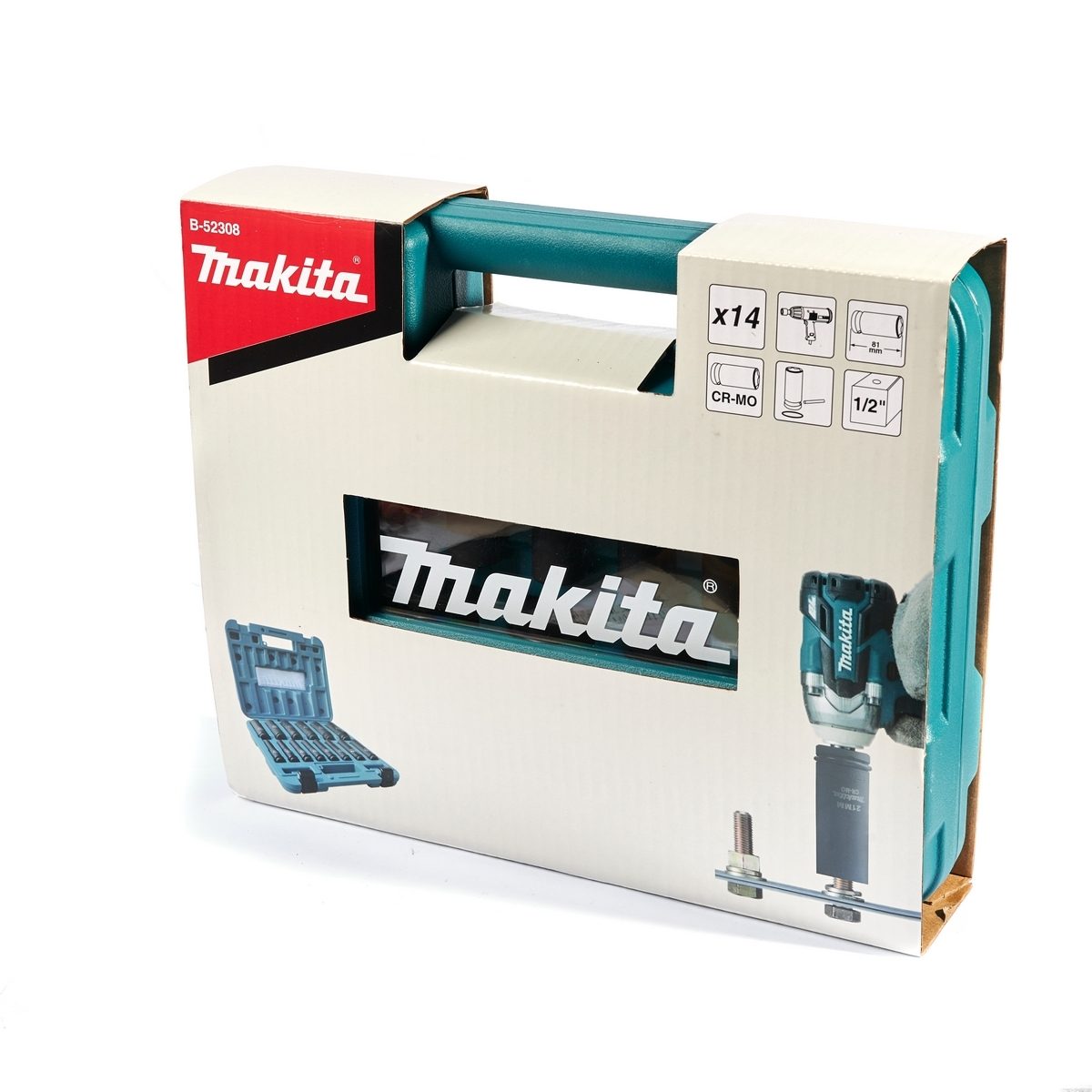 MAKITA (มากีต้า) ชุดลูกบล๊อกลมยาว 1/2 นิ้ว รุ่น B-52308 ขนาด 10,11,12,13,14,16,17,19,21,22,24,27,30,32 มม.