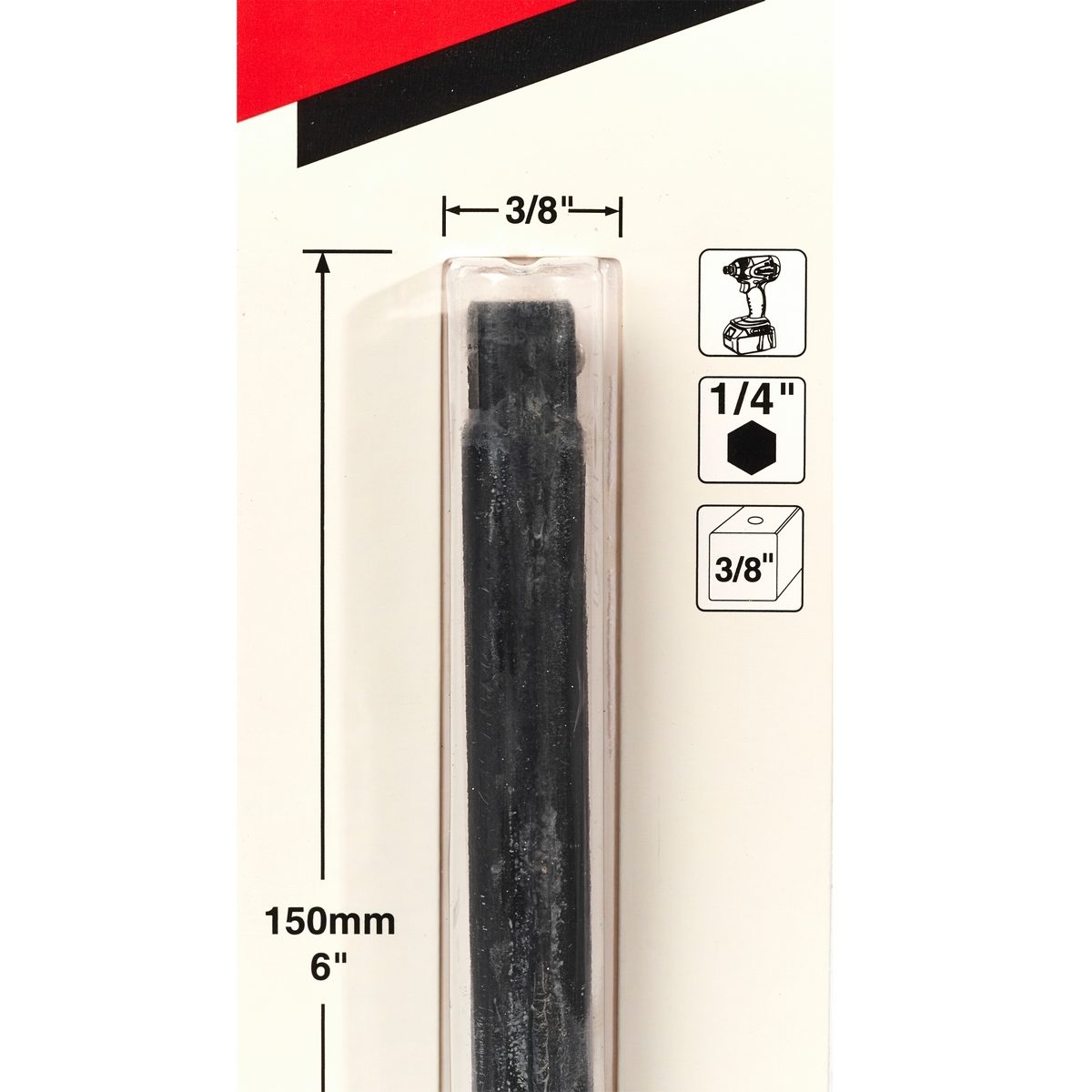 B-57738 แกนต่อลูกบล๊อก HEX-SQ 3/8" 150MM
