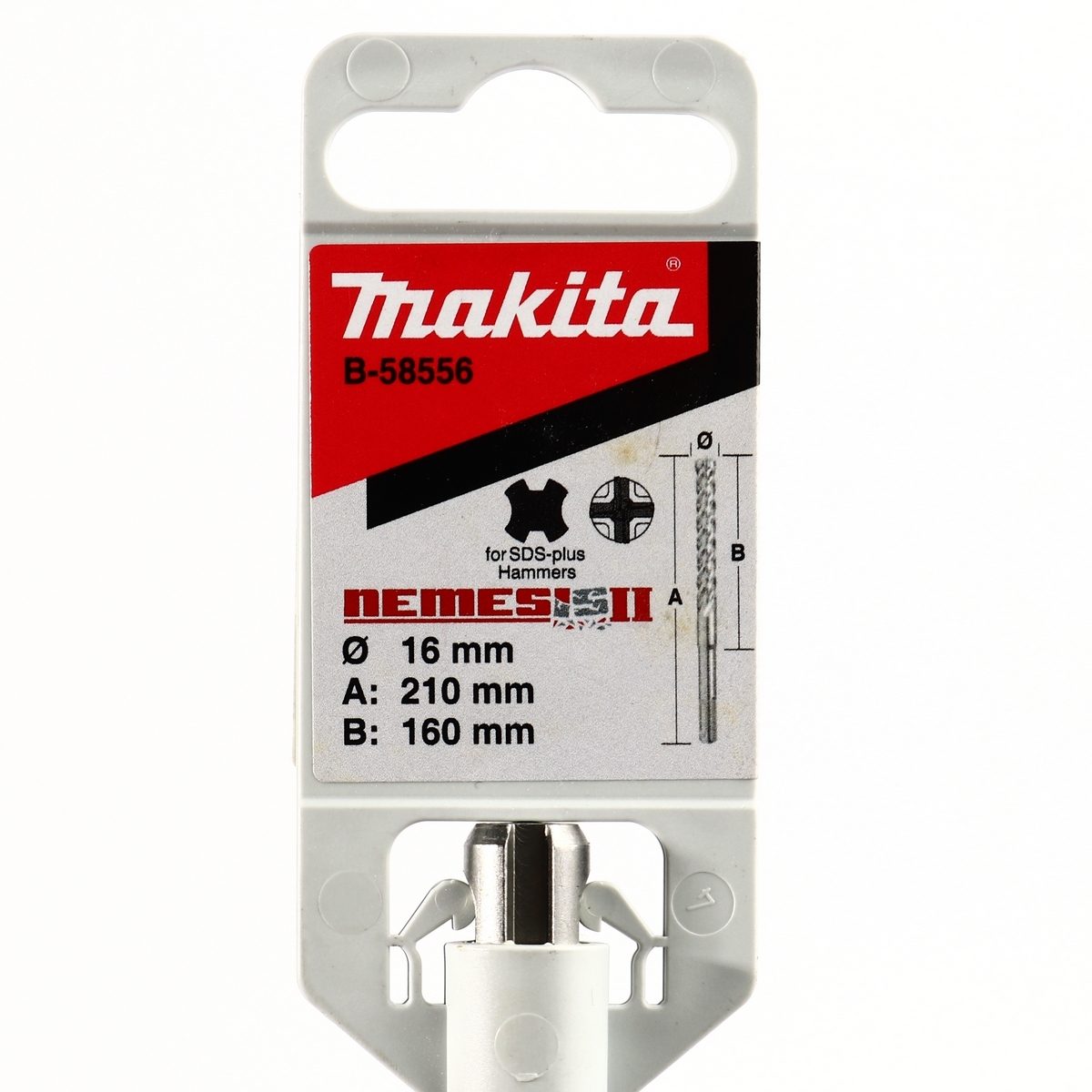 ดอกสว่าน NEMESIS ขนาด 16X210 มม. แบบ SDS PLUS มากีต้า (MAKITA) รุ่น B-58556