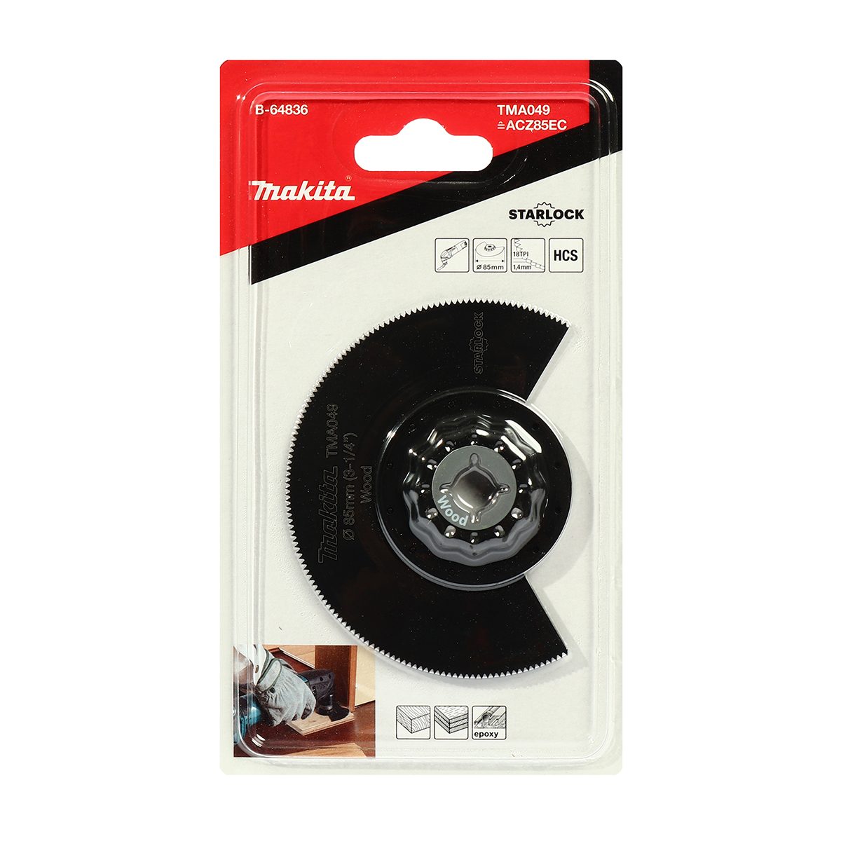 TMA049 ใบเลื่อยโค้งตัดไม้ 85MM HCS