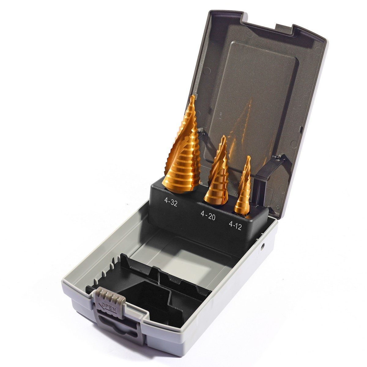 MAKITA ดอก Step Drill 3 ดอก/ชุด (D-41872) ขนาด 4-12, 4-20, 4-32 มม. ร่องตรง เคลือบ Titanium สีทอง (มากีต้า)