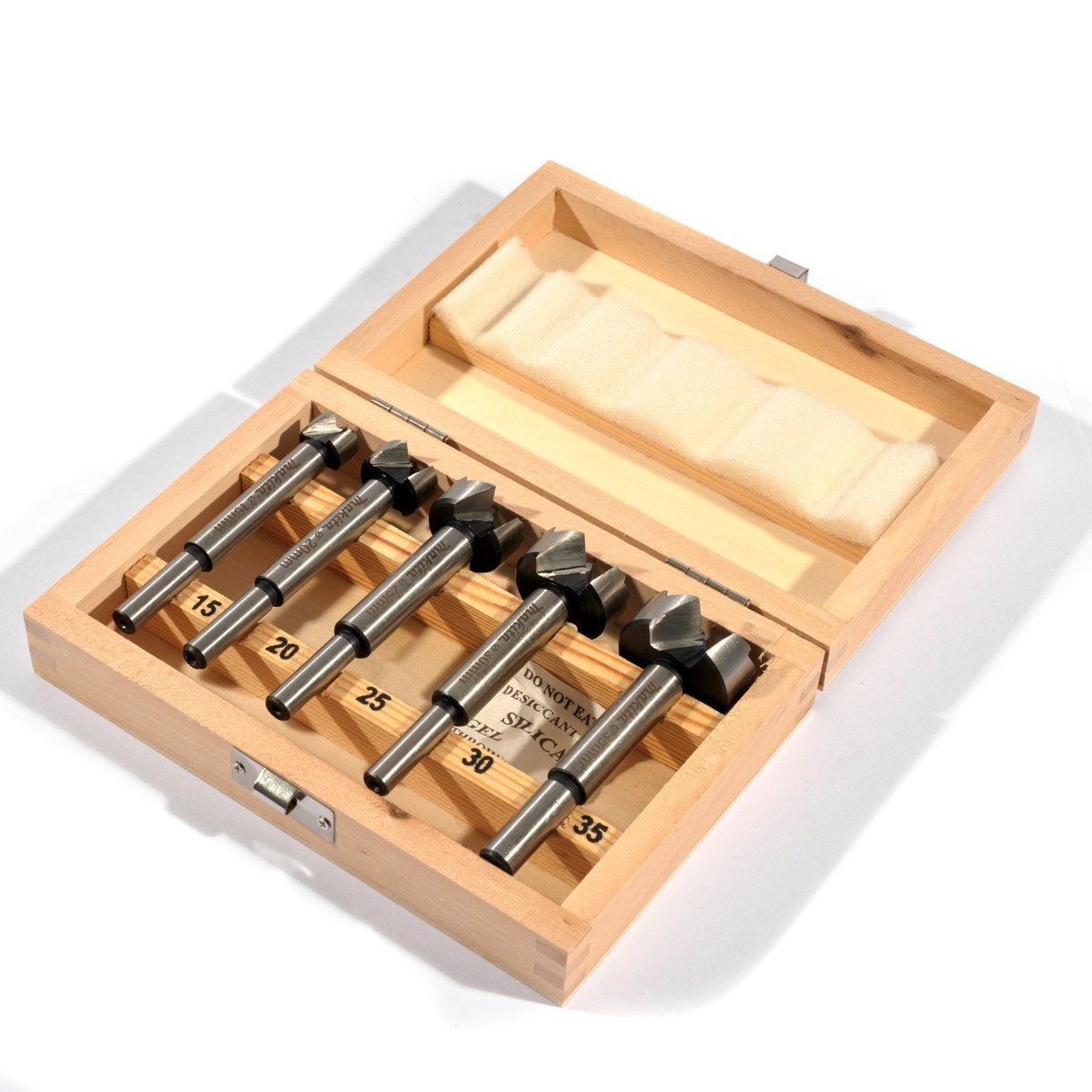 MAKITA ชุดดอกบานพับถ้วย (5 ชิ้น/ชุด) ในชุดประกอบด้วยขนาด 15 มม., 20 มม., 25 มม., 30 มม. และ 35 มม. (มากีต้า)