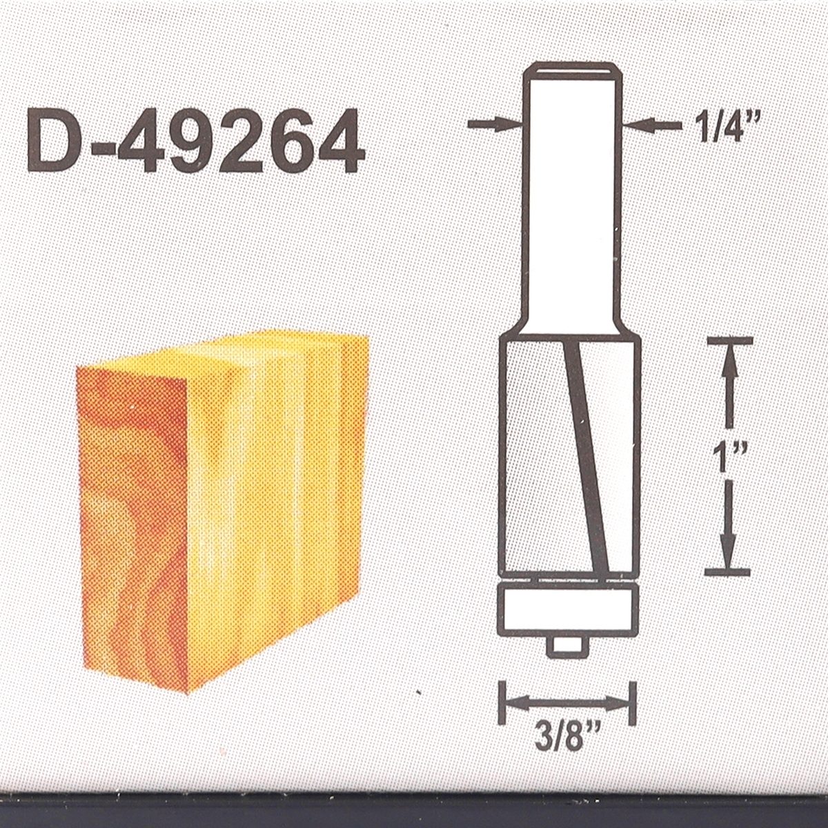 ดอกตรงปลายลูกปืน 3/8" (2 คม) ก้าน 1/4"