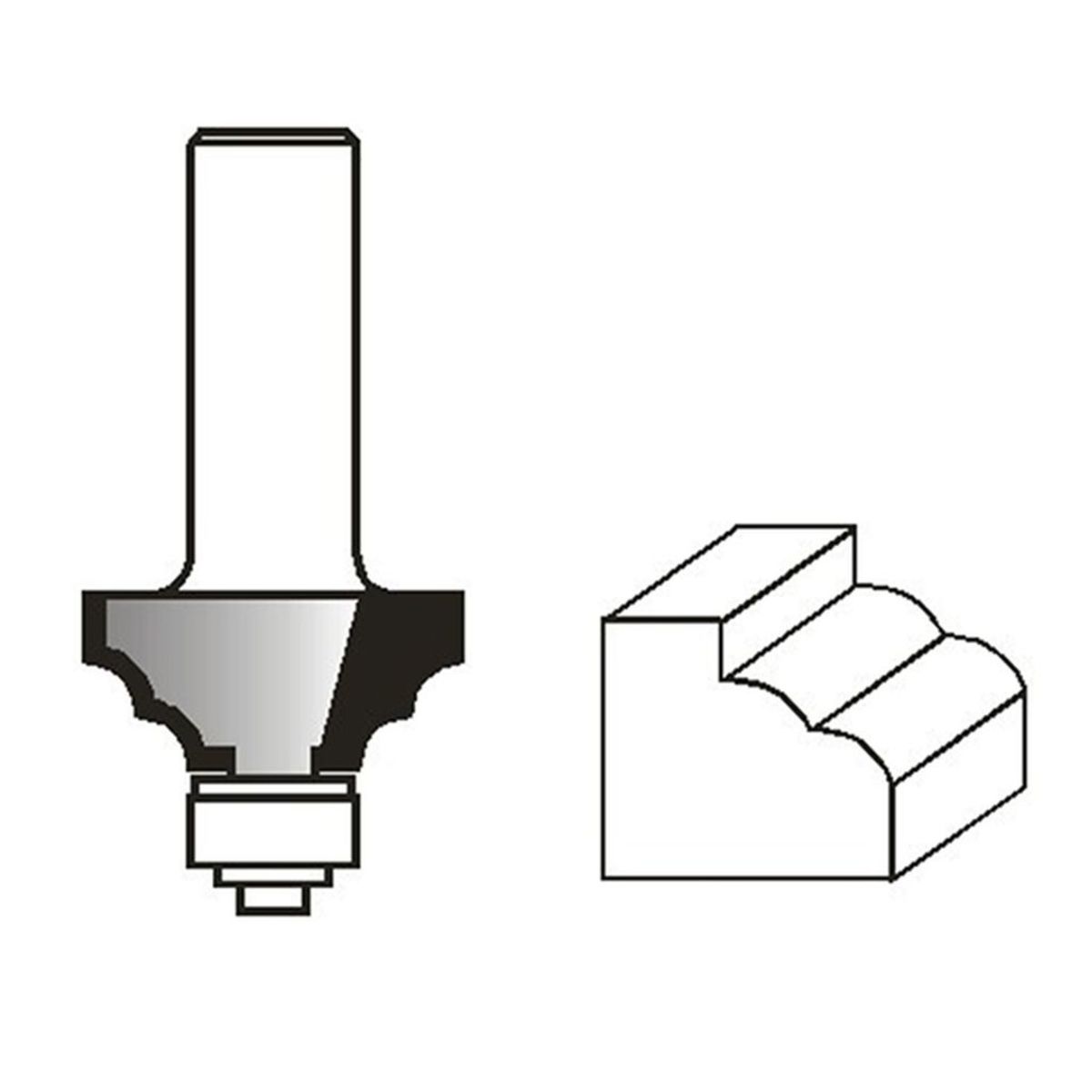 ดอกDOUBLE ROUNDOVER BIT 1-1/8" ก้าน 1/4"