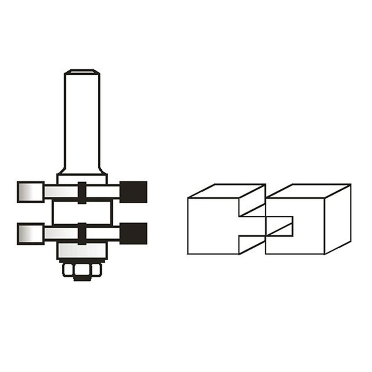 ดอกเซาะร่องตัวผู้ 1-39/64"X3/4" ก้าน1/2"