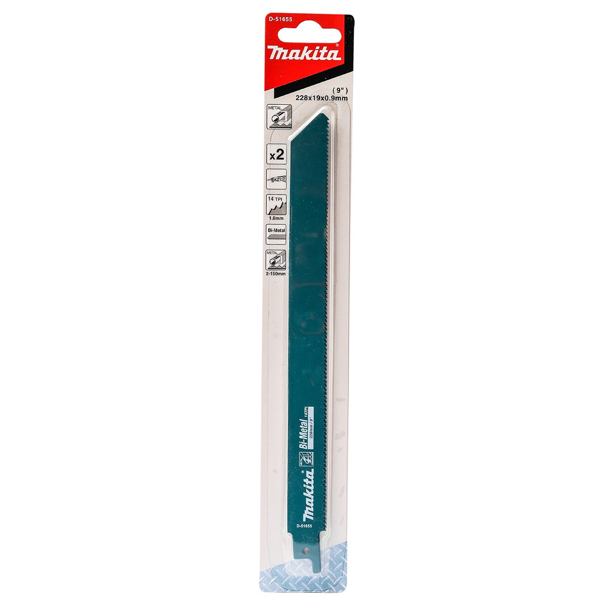 ใบเลื่อยจิ๊กซอ Bi-Metal มากีต้า (MAKITA) รุ่น D-51655 ขนาด 14 ฟัน สำหรับตัดเหล็ก ความสามารถในการตัดแผ่นเหล็กขนาด 3-8 มม. และความสามารถในการต