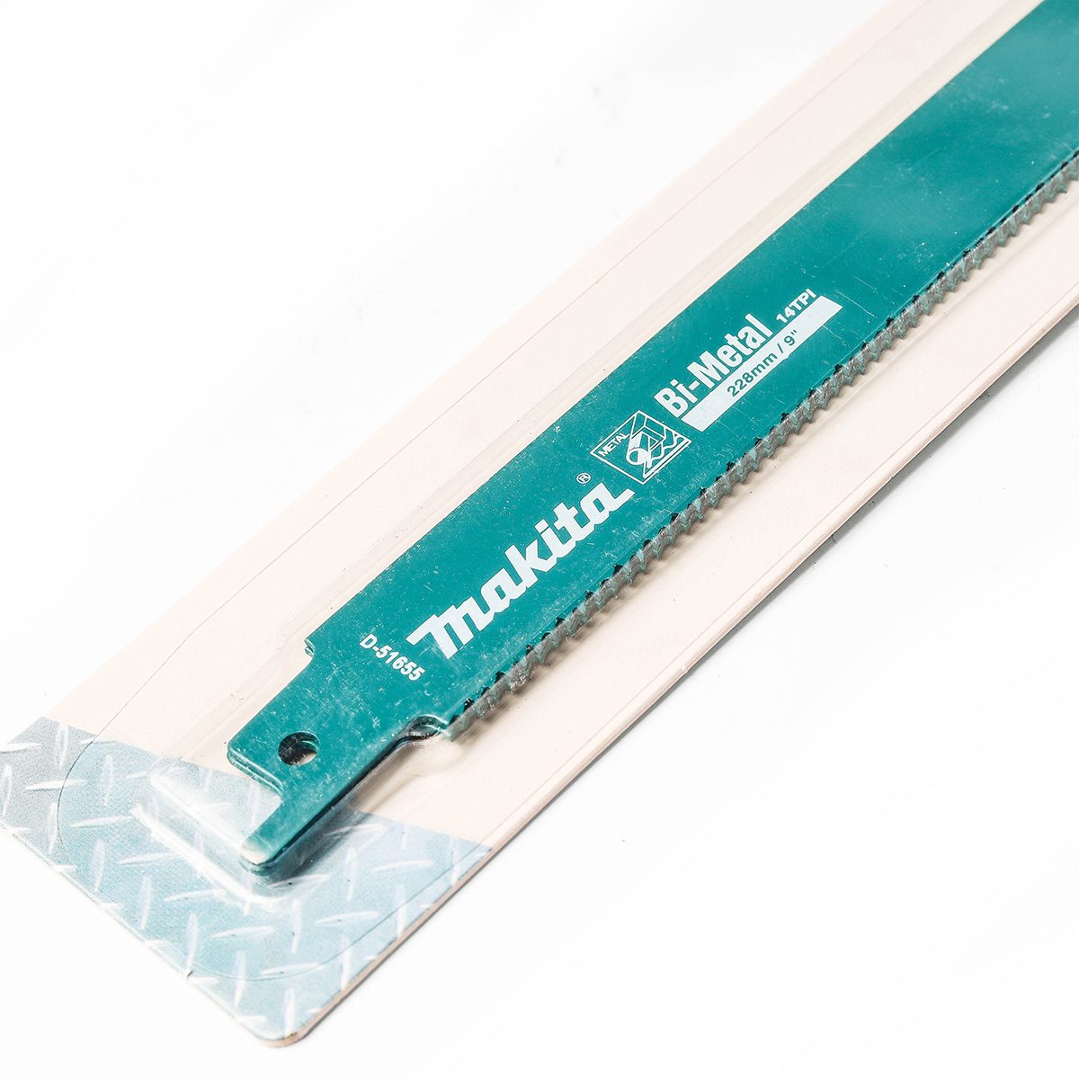 ใบเลื่อยจิ๊กซอ Bi-Metal มากีต้า (MAKITA) รุ่น D-51655 ขนาด 14 ฟัน สำหรับตัดเหล็ก ความสามารถในการตัดแผ่นเหล็กขนาด 3-8 มม. และความสามารถในการต