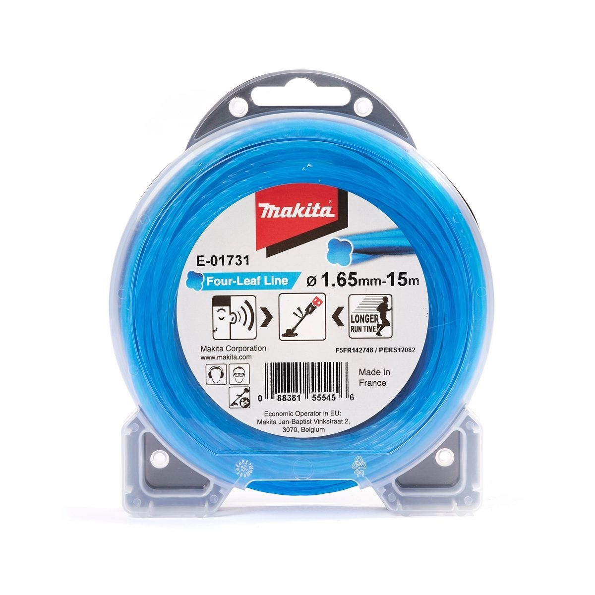 สายเอ็นตัดหญ้า 4 แฉก สีฟ้า 1.6MMX 15M