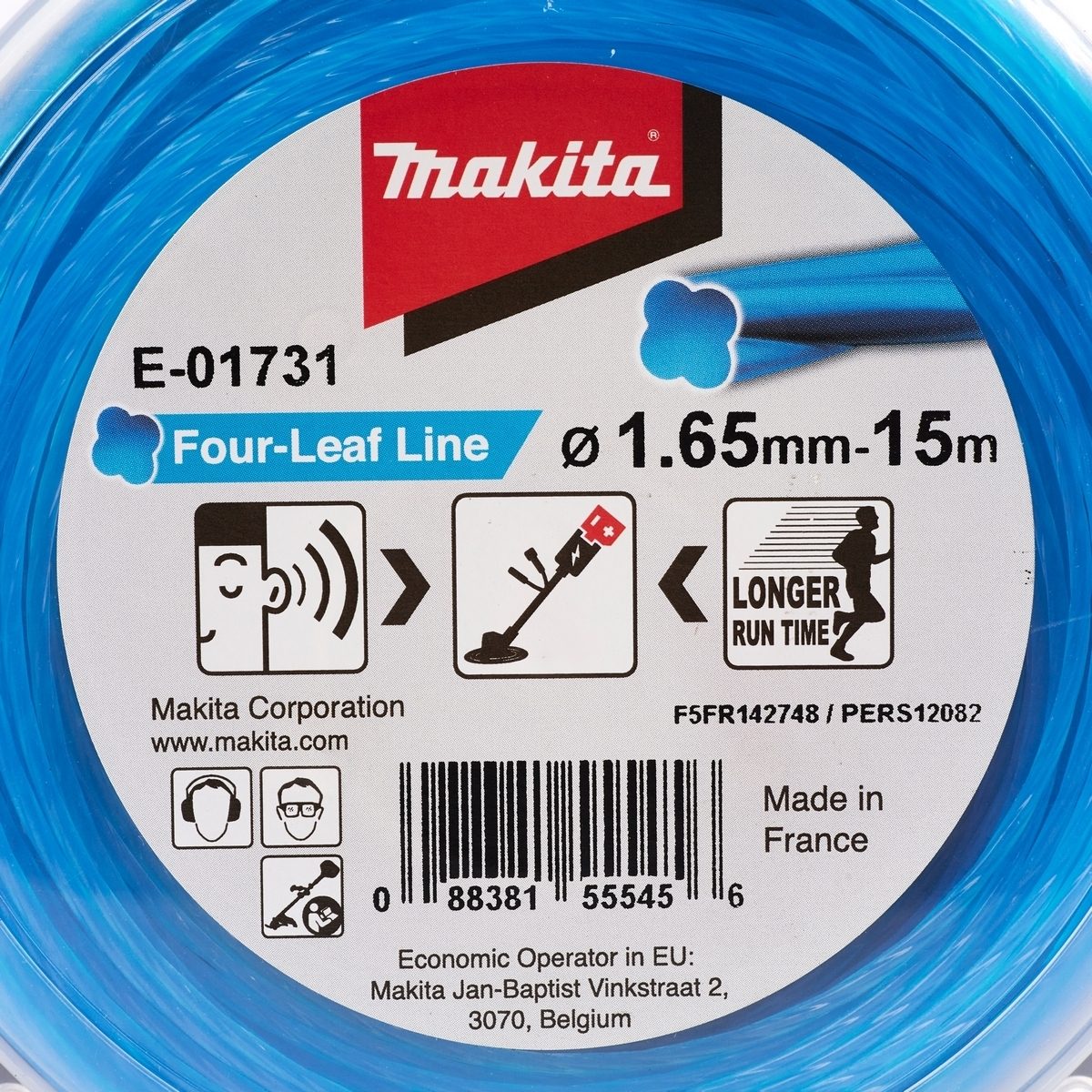 สายเอ็นตัดหญ้า 4 แฉก สีฟ้า 1.6MMX 15M