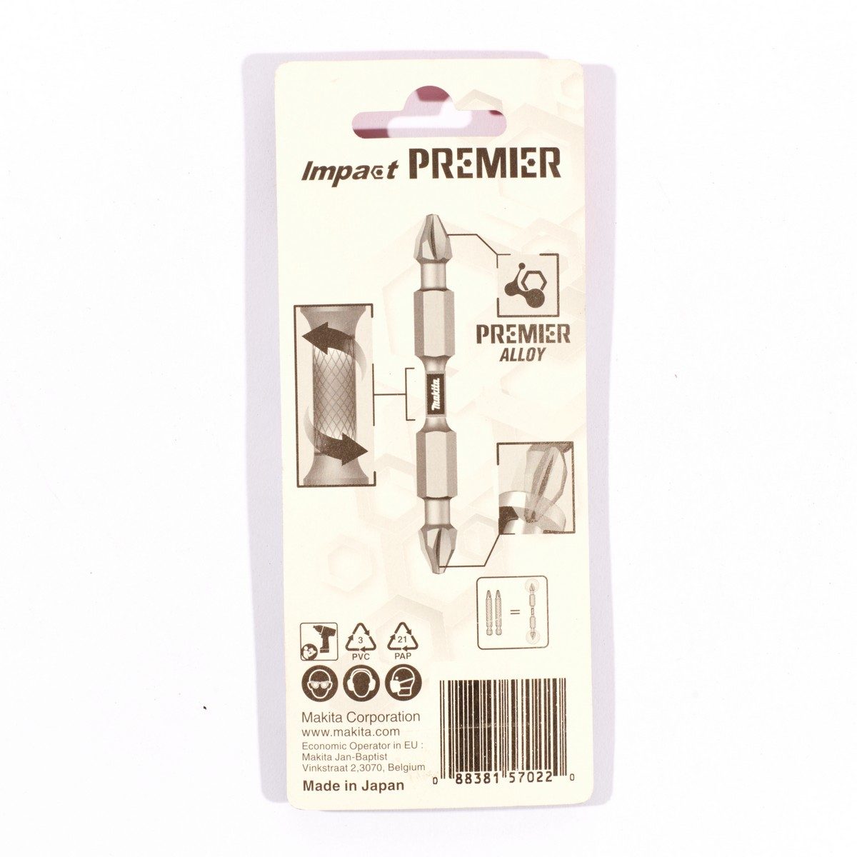 MAKITA ดอกไขควง 2 หัว Impact Premier ขนาด PH2 X 65 มม. แกน 1/4 นิ้ว รุ่น E-06286 (2 ดอก/แพค) (มากีต้า)