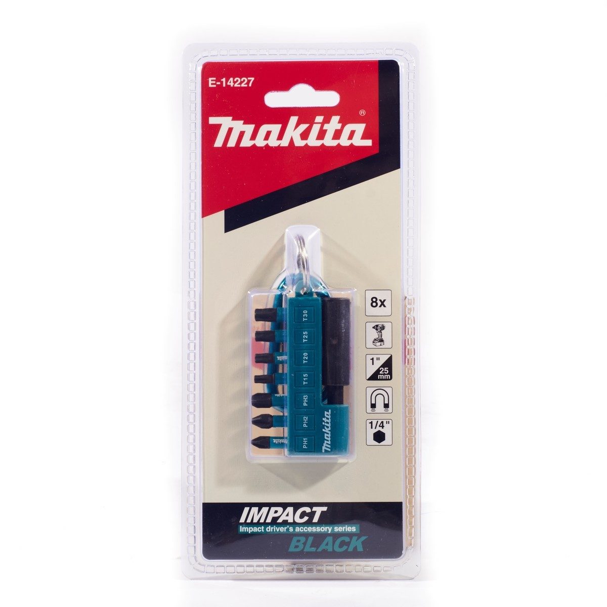 MAKITA ชุดดอกไขควง คละ Impact Black (8 ชิ้น/ชุด) รุ่น E-14227 ก้านหกเหลี่ยมขนาด 1/4 นิ้ว (มากีต้า)