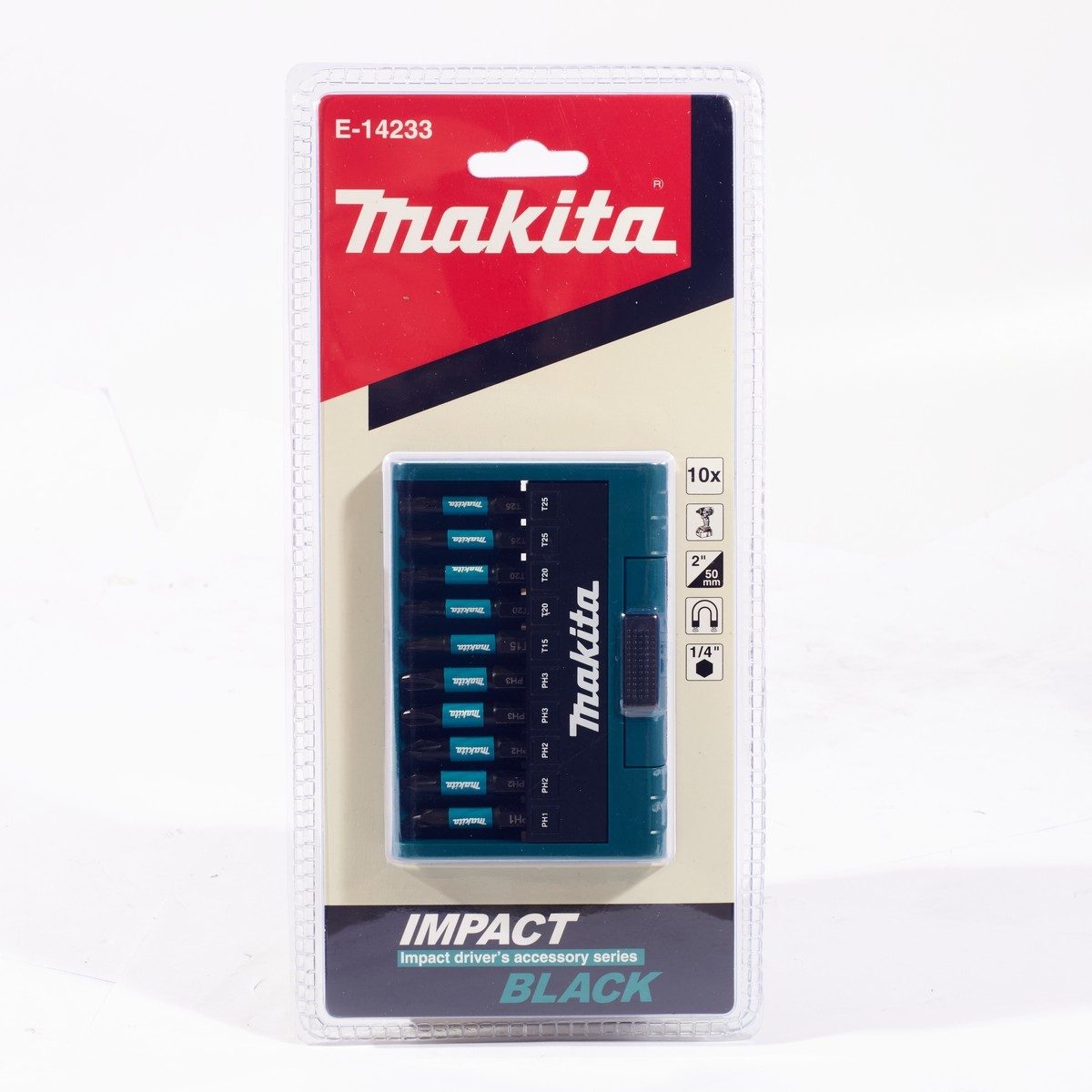 MAKITA ชุดดอกไขควง คละ Impact Black (10 ชิ้น/ชุด) รุ่น E-14233 ก้านหกเหลี่ยมขนาด 1/4 นิ้ว (มากีต้า)