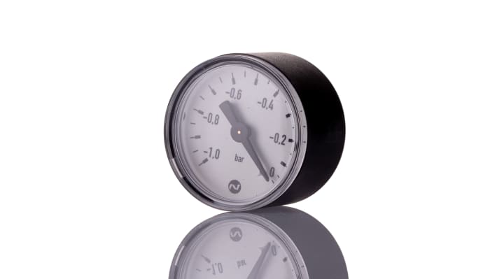 IMI Norgren G 1/8 Analogue Pressure Gauge -1bar Back Entry, M/58080, 0bar min.