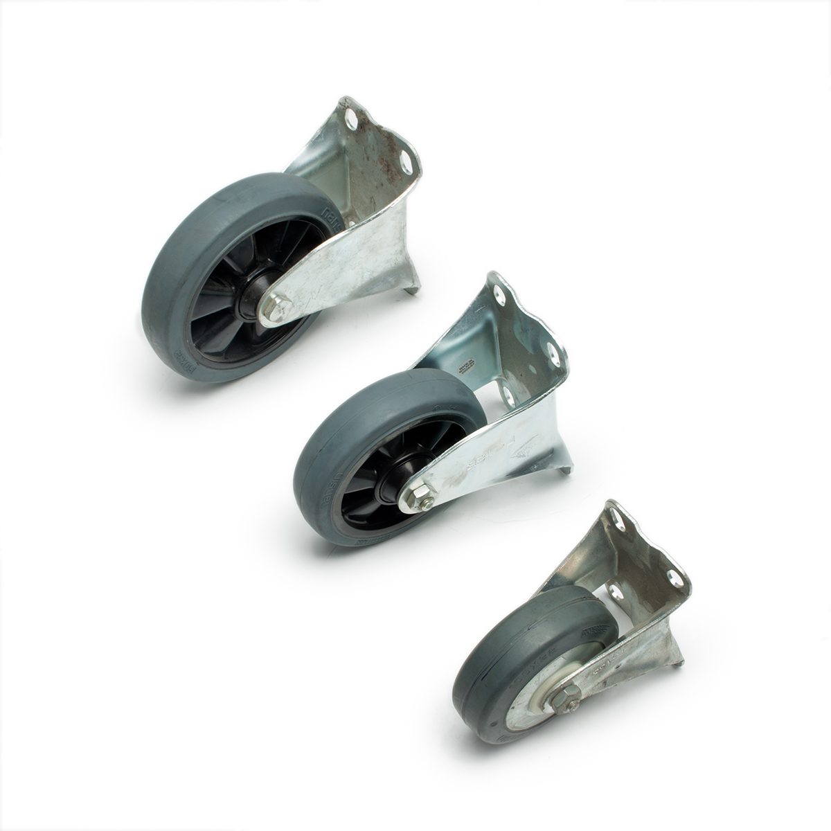 SKC 100 VN ล้อยางเทาแป้นตาย 100MM(4")