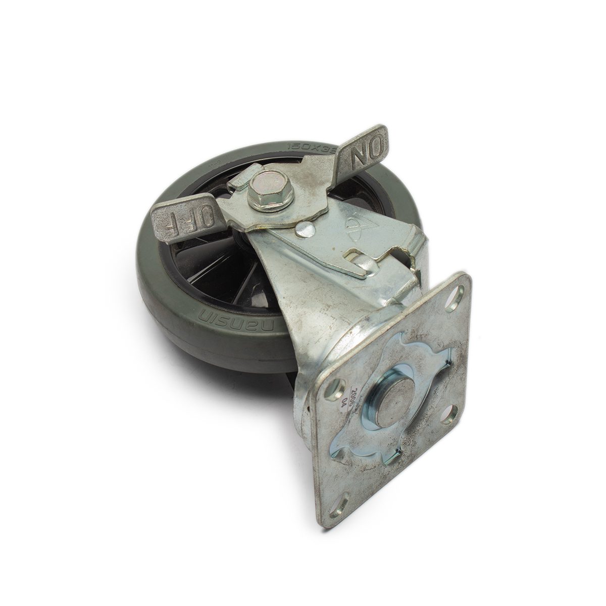 STC 150NRB S-2ล้อยางเทาแป้นเบรค150MM(6")