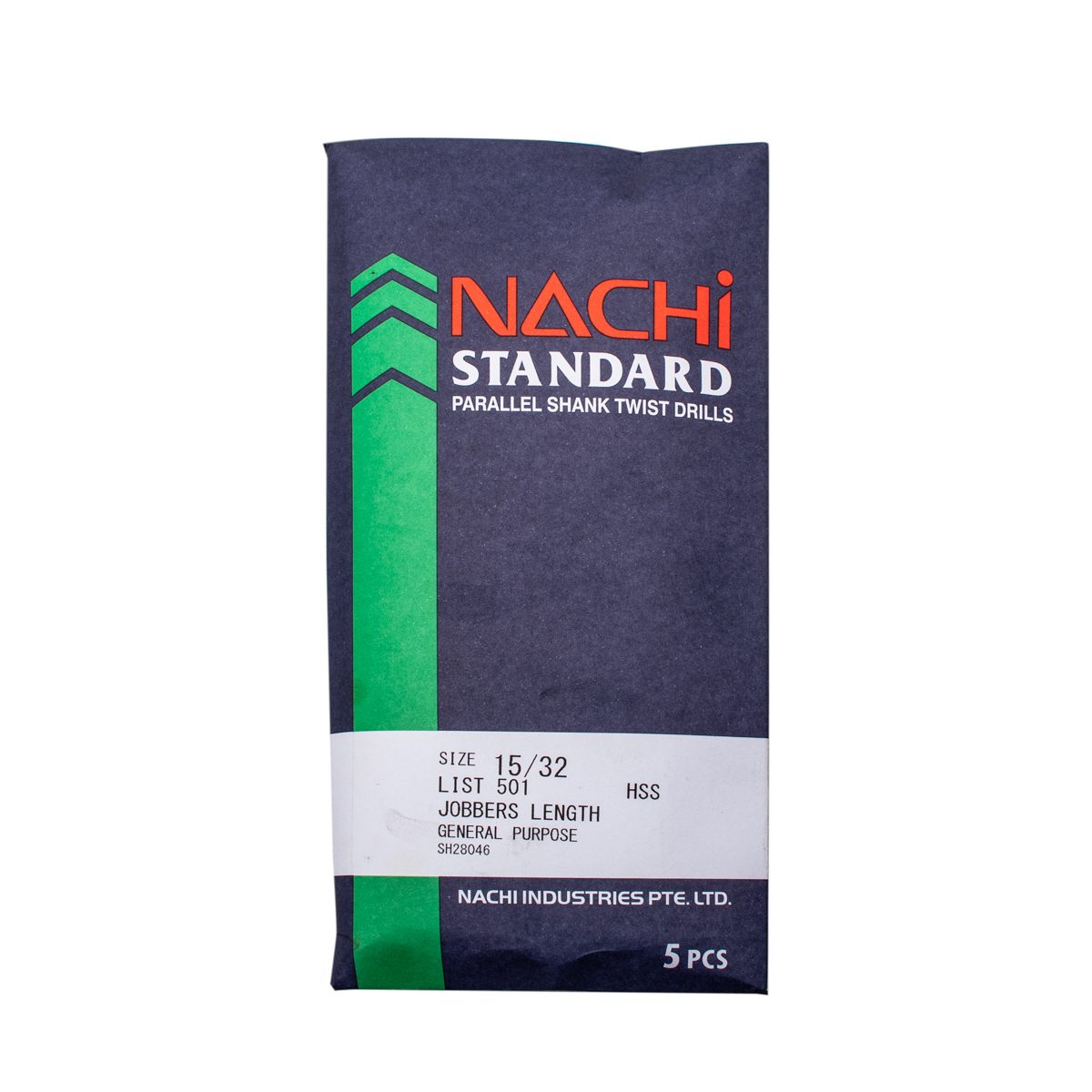 NACHI (นาชิ) L501_11/32" ดอกสว่าน HSS (ไฮสปีด) เจาะเหล็ก สีดำ ก้านตรง สำหรับเจาะงานทั่วไป
