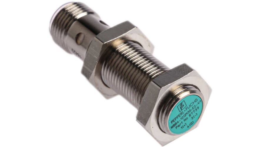 NBB4-12GM30-E2-V1, Pepperl + Fuchs Inductive Barrel-Style Proximity Sensor, M12 x 1, 4 mm Detection, PNP Output, 5 → 36 V dc, IP68