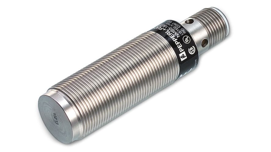 NMB10-18GM65-E2-V1, Pepperl + Fuchs Inductive Barrel-Style Proximity Sensor, M18 x 1, 10 mm Detection, PNP Output, 10 → 30 V dc,