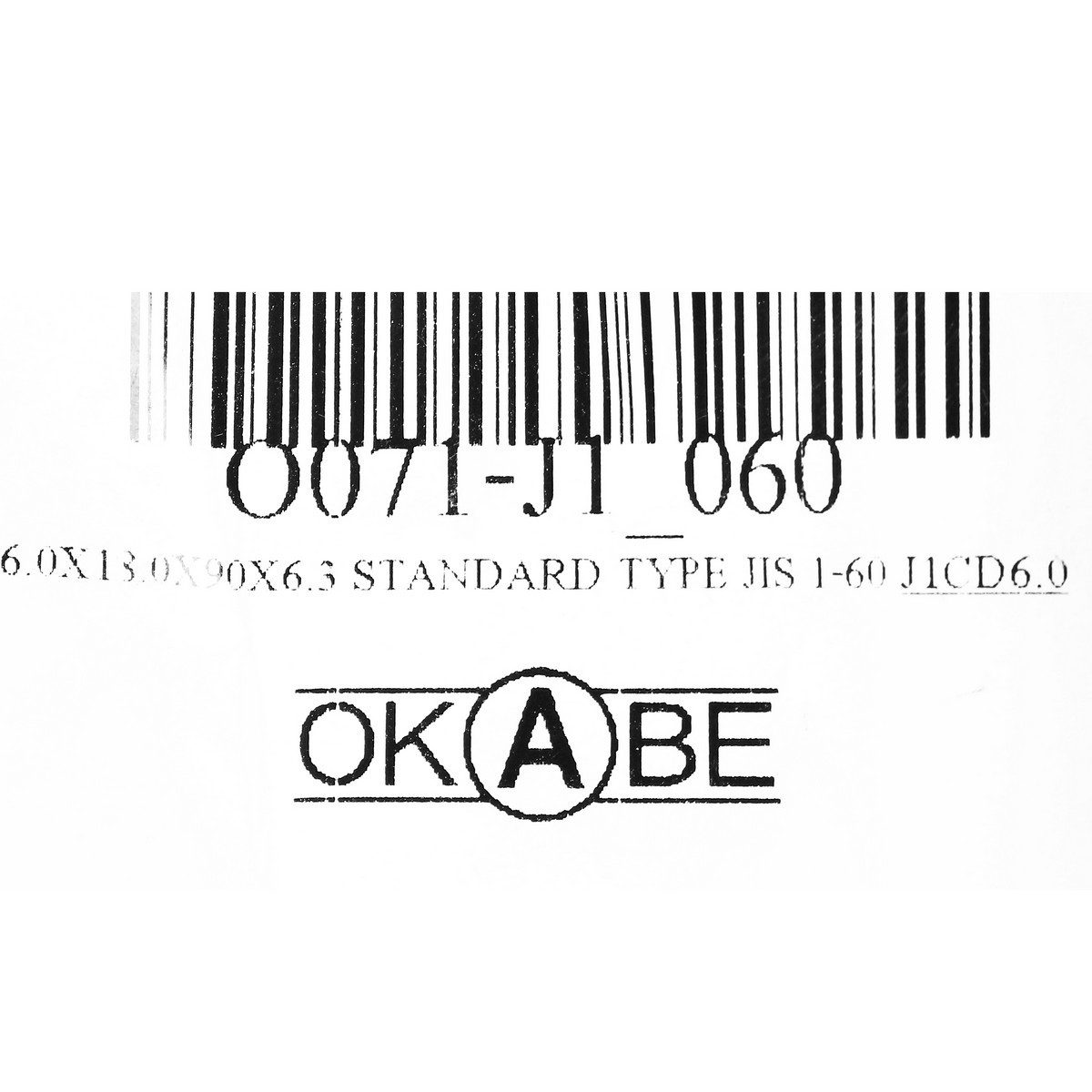 6.0X18.0X90X6.3 STANDARD TYPE JIS 1-60