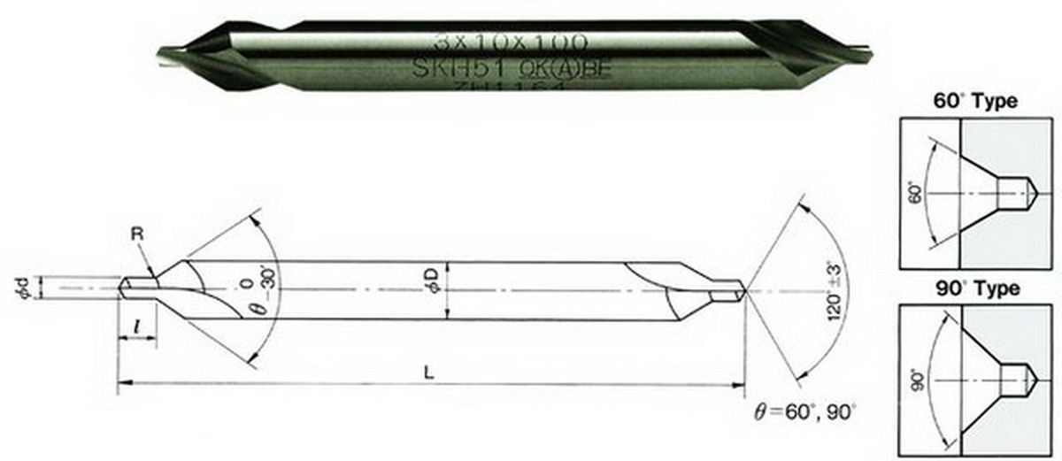 3.0X10X100X3.7  LONG SHANK CENTER 90DEG