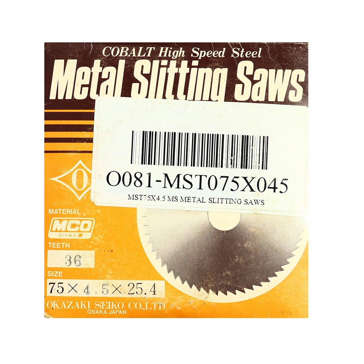 MST75X4.5 MS METAL SLITTING SAWS