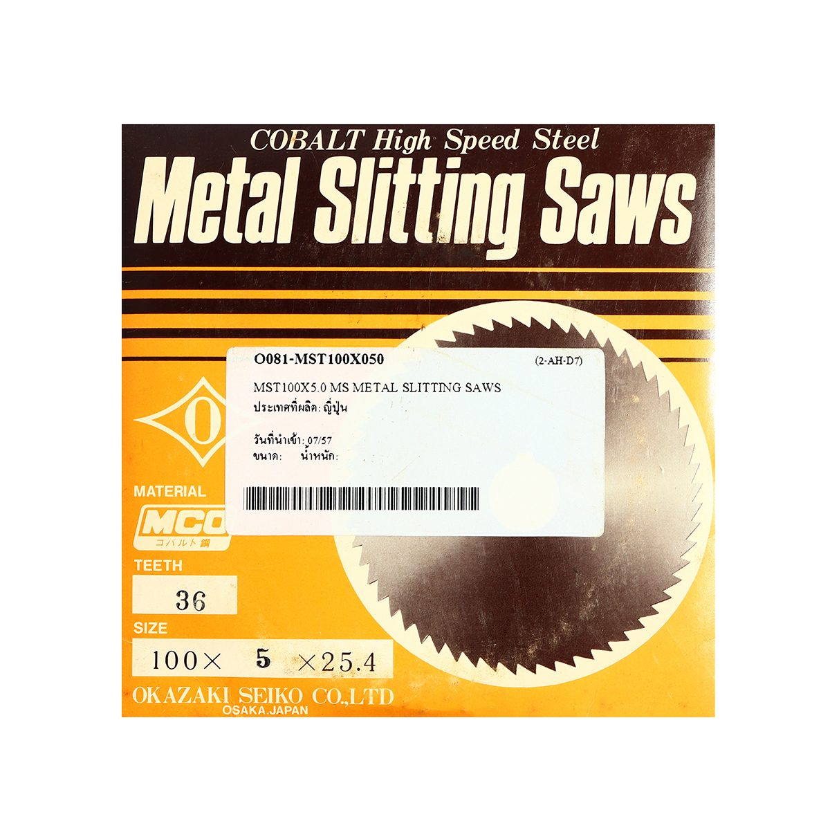 MST100X5.0 MS METAL SLITTING SAWS