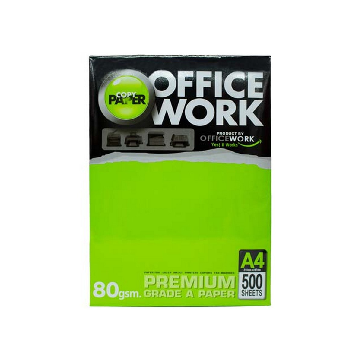 OFFICE WORK กระดาษถ่ายเอกสาร A4 หนา 80 แกรม เรียบเนียนไม่ติดเครื่อง บรรจุ 5 รีม/กล่อง (ออฟฟิศ เวิร์ค)