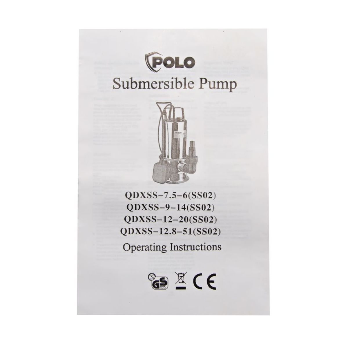 QDXSS-12.8-51A ปั๊มจุ่ม 1.5HP(มีลูกลอย)