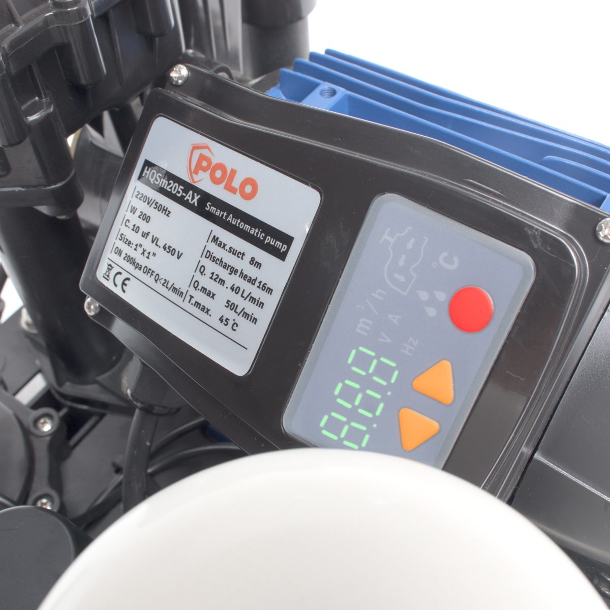 HQSM205-AX ปั๊มน้ำอัตโนมัติ 200W +ฝาครอบ