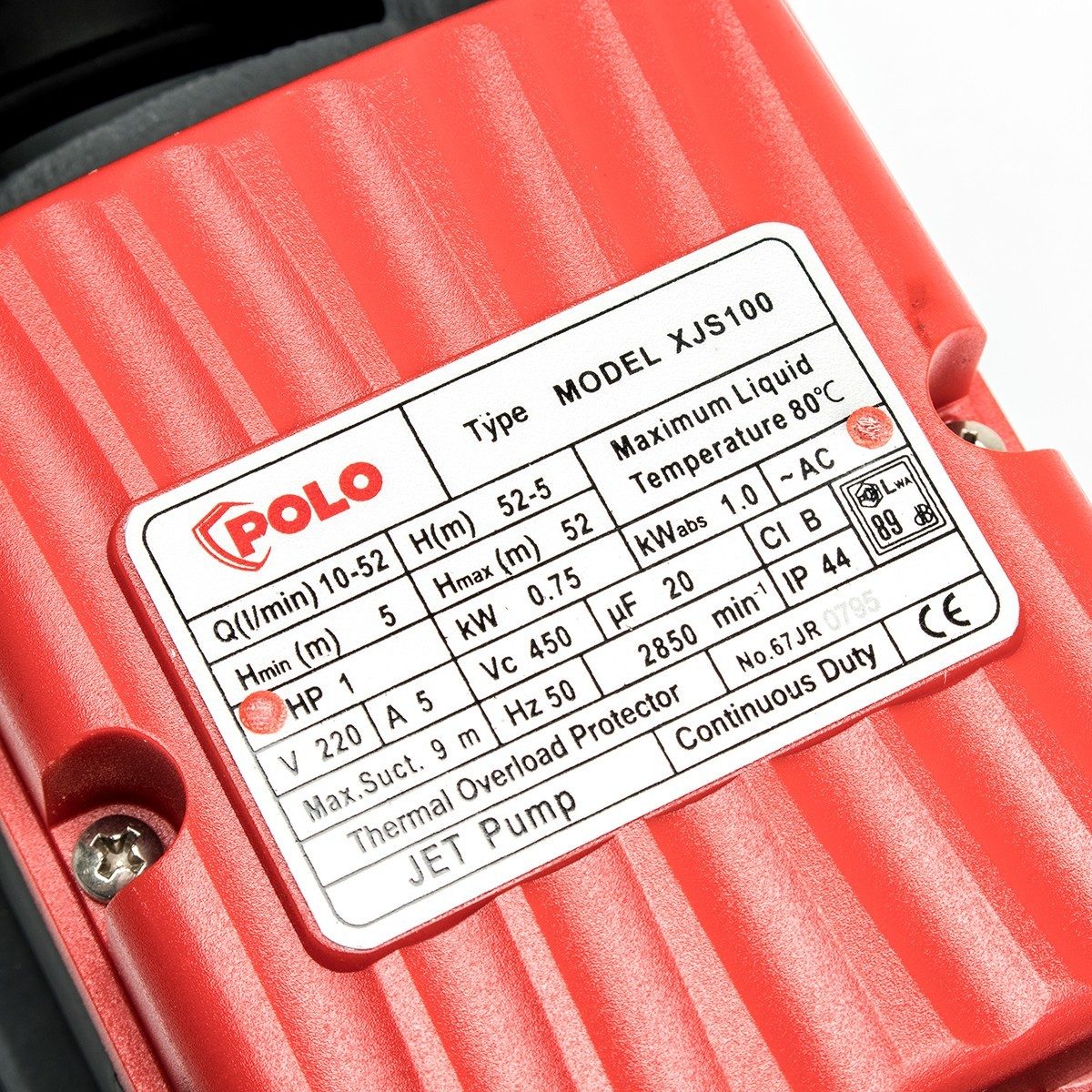 XS100 ปั๊มหอยโข่งล่อน้ำ 1HP,1"