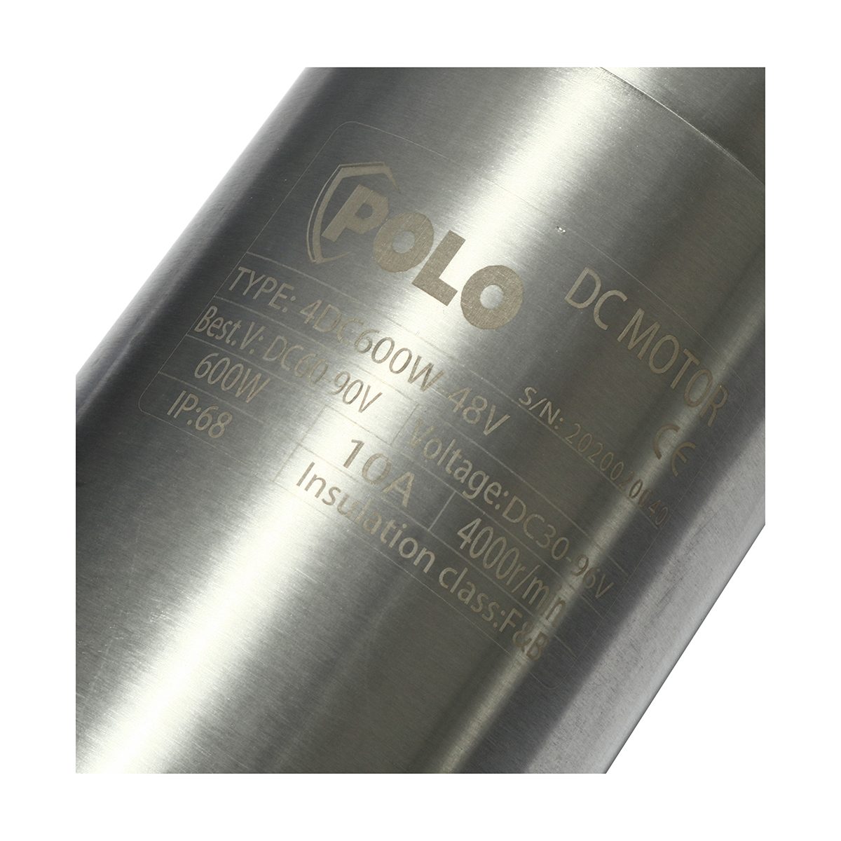 ปั๊มซับเมิร์ส DC บัสเลสโซล่าเซลล์ POLO รุ่น 4DPC6-42-48-600 ขนาด 4 นิ้ว กำลังไฟ 600 วัตต์ แรงดันไฟ 48 โวลต์ ส่งสูง 42 เมตร ปริมาณน้ำสูงสุด 6