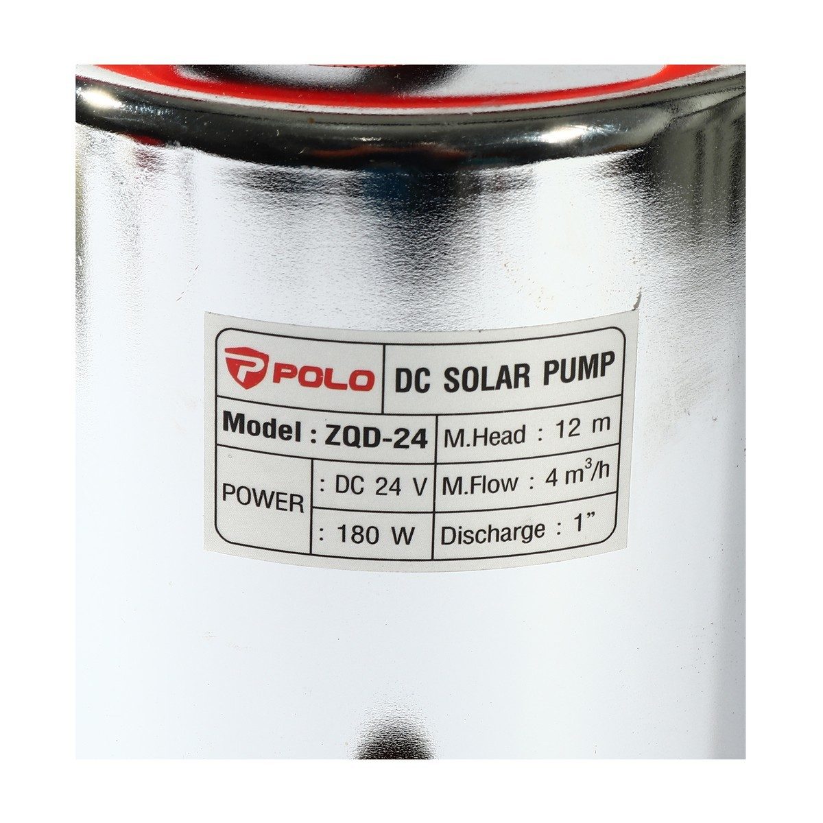 POLO ปั๊มแช่ DC 180 วัตต์ รุ่น ZQD-24 ท่อออก 1 นิ้ว ส่งสูง 15 ม. ปริมาณน้ำ 4.5 ลิตร/นาที ใช้กับแบตเตอร์รี่ 24 โวลต์ และโซล่าเซลล์ เหมาะกับงา