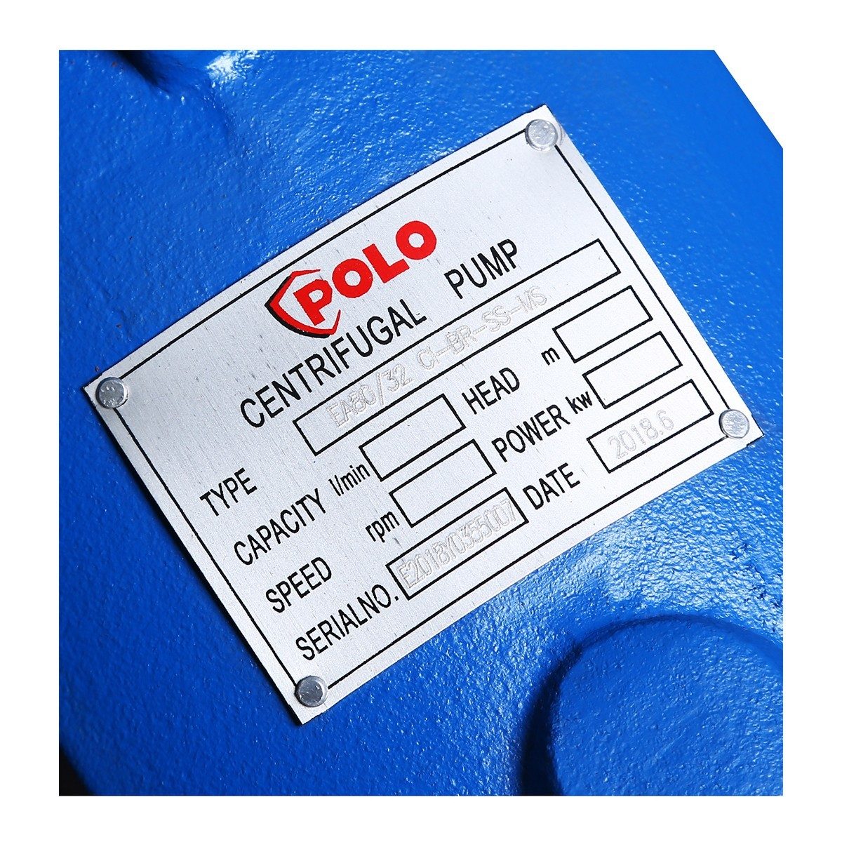 POLO ปั๊มเพลาลอย 380V รุ่น EA80/32 มอเตอร์ 20/150 แรง ปริมาณน้ำ 130/270 ลบ.ม./ชม. ส่งสูง 35/142.5 ม. ท่อ 100X80 มม. (โปโล)