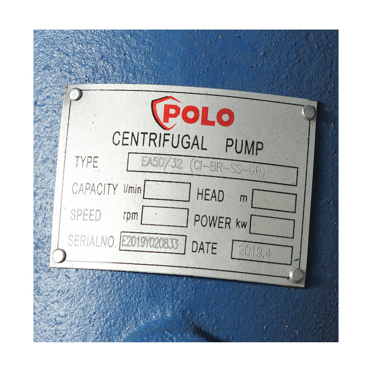 POLO ปั๊มเพลาลอย 380V รุ่น EA50/32 มอเตอร์ 15/100 แรง ปริมาณน้ำ 60/126 ลบ.ม./ชม. ส่งสูง 37.5/150 ม. ท่อ 65X50 มม.(โปโล)